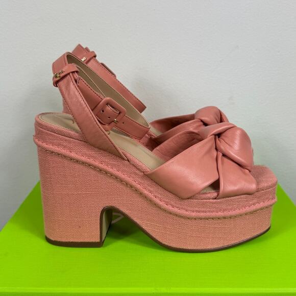 New Sam Edelman Theresa Square Toe Ankle Strap Platform Sandals in Pink Size 7 - Picture 10 of 10